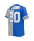 Men's Barry Sanders Blue, Silver Detroit Lions Big and Tall Split Legacy Retired Player Replica Jersey
