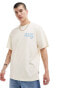 ONLY & SONS oversized t-shirt with mountain back print in beige