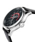 ფოტო #2 პროდუქტის Men's Giromondo Swiss Quartz Black Leather Watch 42mm