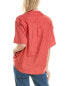 Rebecca Taylor Linen-Blend Cabana Shirt Women's Orange S - фото #4