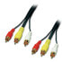 Фото #1 товара Lindy Audio Video Cable 3x phono 1m - 3 x RCA - Male - 3 x RCA - Male - 1 m - Black - Red - White - Yellow