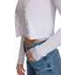 Фото #4 товара Women's Ribbed Button-Down Cropped Cardigan Sweater