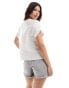 New Look button through shell top in white