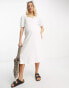 Mamalicious Maternity v neck midi dress in white