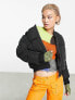 Фото #1 товара COLLUSION quilted weaved matte puffer jacket in black