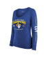 Фото #3 товара Women's Threads Heather Royal Los Angeles Rams 2-Time Super Bowl Champions Sky High Tri-Blend Long Sleeve Scoop Neck T-shirt