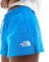 The North Face high waist jersey shorts in blue Exclusive at ASOS