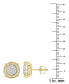 ფოტო #2 პროდუქტის Men's Diamond Halo Cluster Stud Earrings (1 ct. t.w.) in 10k Gold