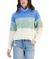 Фото #1 товара Juniors' Chenille Colorblocked Turtleneck Sweater