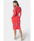 ფოტო #3 პროდუქტის Women's Lace Inset Midi Dress