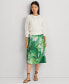 Фото #4 товара Women's Palm Frond-Print Charmeuse Midi Skirt