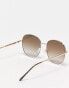 Фото #2 товара AIRE atria oversized round sunglasses in gold