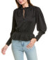 Фото #1 товара Rebecca Taylor Peplum Blouse Women's Black M