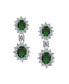 ფოტო #2 პროდუქტის Art Deco Style Crown Halo Oval Cubic Zirconia Simulated Emerald Green AAA CZ Fashion Dangle Drop Earrings For Prom Bridesmaid Wedding Rhodium Plated