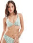 Фото #1 товара Hollister co-ord underwire floral print bikini top in green