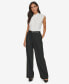 ფოტო #4 პროდუქტის Women's Pinstripe Belted Wide Leg Pants