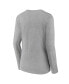 Фото #2 товара Women's Heather Gray Oregon Ducks Evergreen Campus Long Sleeve V-Neck T-shirt