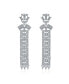 Фото #1 товара Cubic Zirconia CZ Linear Statement Asian Estate Art Deco Style Column Chandelier Earrings For Women Prom