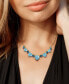 Фото #3 товара Sky & London Blue Topaz Heart & Round 17" Collar Necklace (45-3/4 ct. t.w.) in Yellow-Plated Sterling Silver