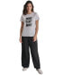 DKNY Women's Glitter Stencil Logo Graphic T-Shirt