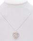 Фото #2 товара Macy's diamond Accent Two-Tone Heart Pendant Necklace in Sterling Silver and 10k Gold