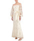 Фото #5 товара Women's Sequin Embroidered Balloon-Sleeve Gown