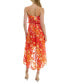 ფოტო #3 პროდუქტის Juniors' Double Ruffle Texture Chiffon Print High Low Dress
