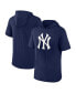 Фото #1 товара Men's Navy New York Yankees Short Sleeve Hoodie T-shirt