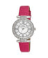 ფოტო #1 პროდუქტის Women's Pink Polyurethane Strap Stone Encrusted T-Bar Watch, 35mm