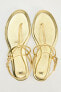 METALLIC FLAT SLIDER SANDALS