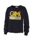 Women's Navy Distressed Michigan Wolverines Bottom Line Parkway Long Sleeve T-shirt