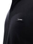 Calvin Klein stretch pique tipping long sleeve polo shirt in black