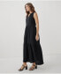 Women's Organic Cotton Coastal Double Gauze Ruffle Maxi Dress