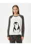 Фото #21 товара Пижама Koton Penguin Embroidered Raglan Sleeve