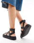 Bershka gladiator platform sandals in black