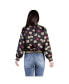 Фото #2 товара Women's Cropped Floral Print Bomber Jacket