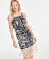 Фото #4 товара Women's Border-Print Fringe Sheath Dress