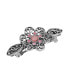 Women's Silver-Tone Rose Crystal Flower Bar Barrette