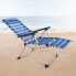 Фото #3 товара Пляжное кресло с подушкой AKTIVE Lounger, складное, с искусственной кожей, синее/белое, 5 положений, до 110 кг, спорт и отдых, Туризм и отдых на природе, Кемпинговая мебель, бренд: AKTIVE