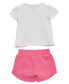 ფოტო #6 პროდუქტის Baby Girls Short Sleeve Top and Short Set