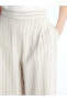 Фото #3 товара LCW Vision Rahat Kalıp Çizgili Keten Karışımlı Kadın Pantolon