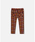 ფოტო #2 პროდუქტის Big Girls Milano Treggings Plaid Magenta And Brown