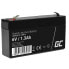 Green Cell AGM13 - Sealed Lead Acid (VRLA) - 6 V - 1 pc(s) - Black - 1.3 Ah - 5 year(s)