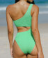 ფოტო #1 პროდუქტის Women's Asymmetrical One-Shoulder O-Ring One-Piece