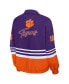 Women's Purple Distressed Clemson Tigers Vintage-Like Throwback Windbreaker Full-Zip Jacket