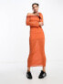 Фото #7 товара COLLUSION textured bardot maxi dress in orange