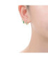 ფოტო #3 პროდუქტის 14k Gold Plated with Emerald & Cubic Zirconia Halo Star 3-Piece Hoop Earrings Set