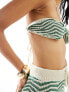 Фото #7 товара ASOS DESIGN knitted beach bandeau crop top co-ord in green stripe