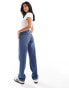Фото #6 товара ONLY Petite Jaci mid rise straight jeans in mid blue wash
