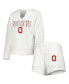 Фото #1 товара Пижама Concepts Sport женская белая Ohio State Buckeyes Sunray Notch Neck с длинным рукавом